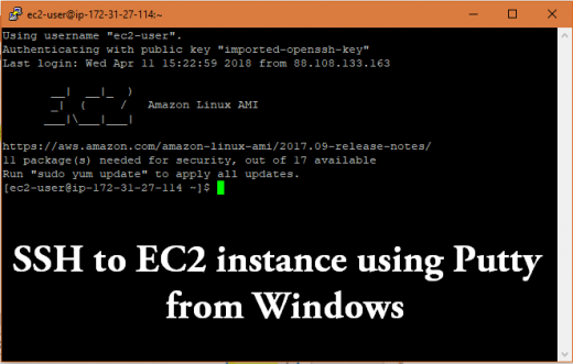 SSH into EC2 using Putty Windows
